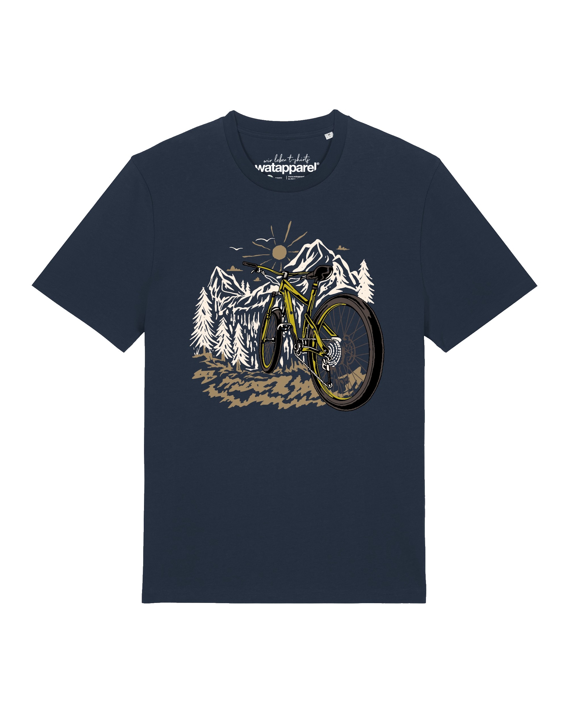Watapparel Shirt 'Mountainbike Und Berge' in Blue: front