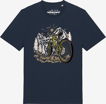 Watapparel Shirt 'Mountainbike Und Berge' in Blue: front