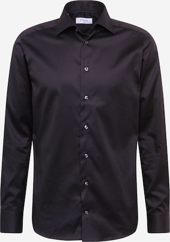 ETON - Camisa de negocios 'Signature Twill' en negro: frente