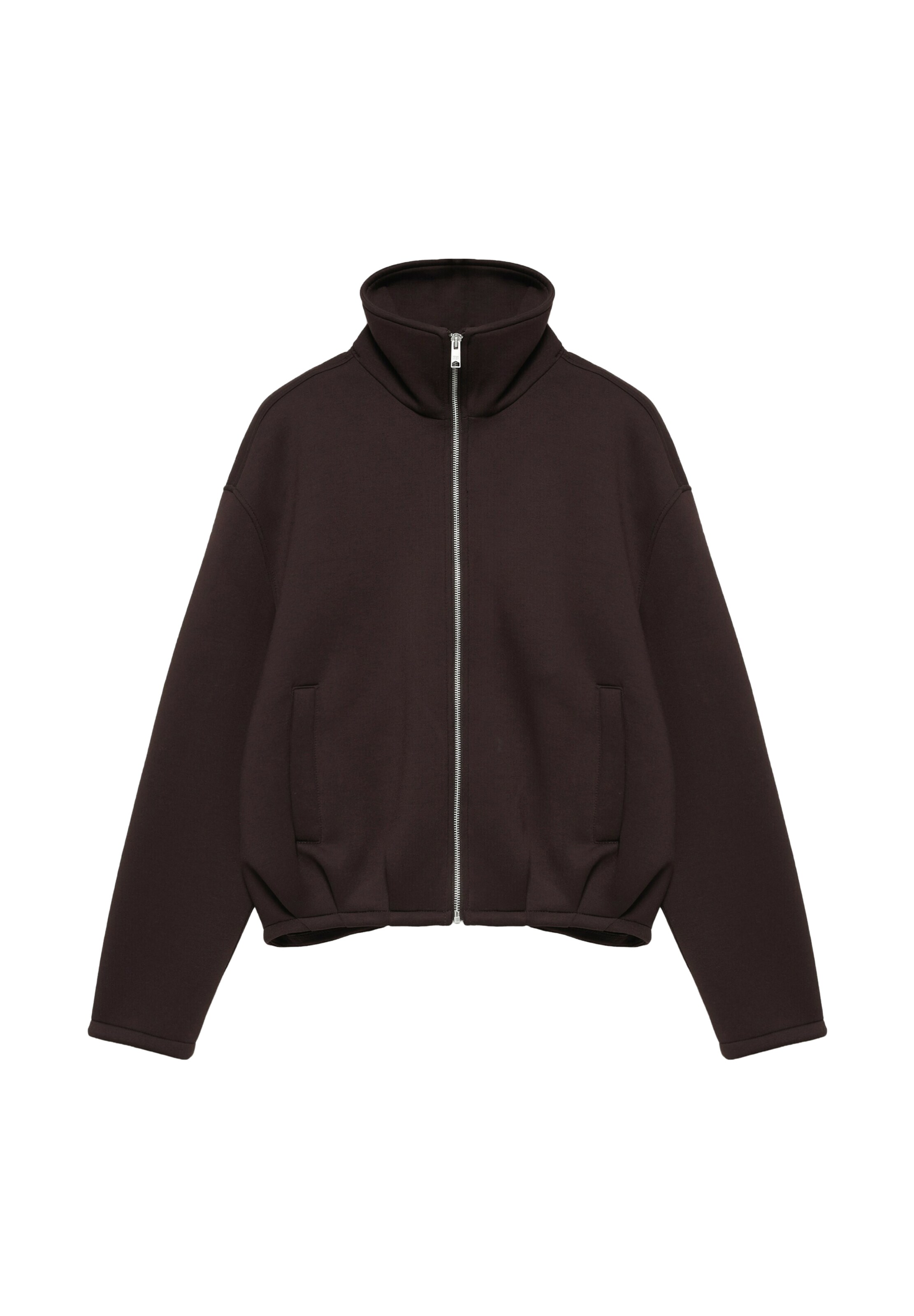 Pull&Bear Sweatjacke in Braun: Vorderseite
