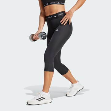 ADIDAS PERFORMANCE Skinny Sports trousers in Black: front