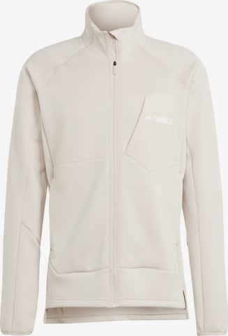 ADIDAS TERREX Athletic Fleece Jacket 'Xperior Medium Fleece ' in Beige: front