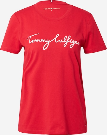 T-shirt TOMMY HILFIGER en rouge : devant