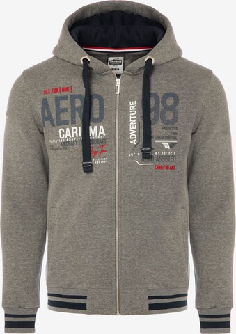 CARISMA Zip-Up Hoodie in Grey: front