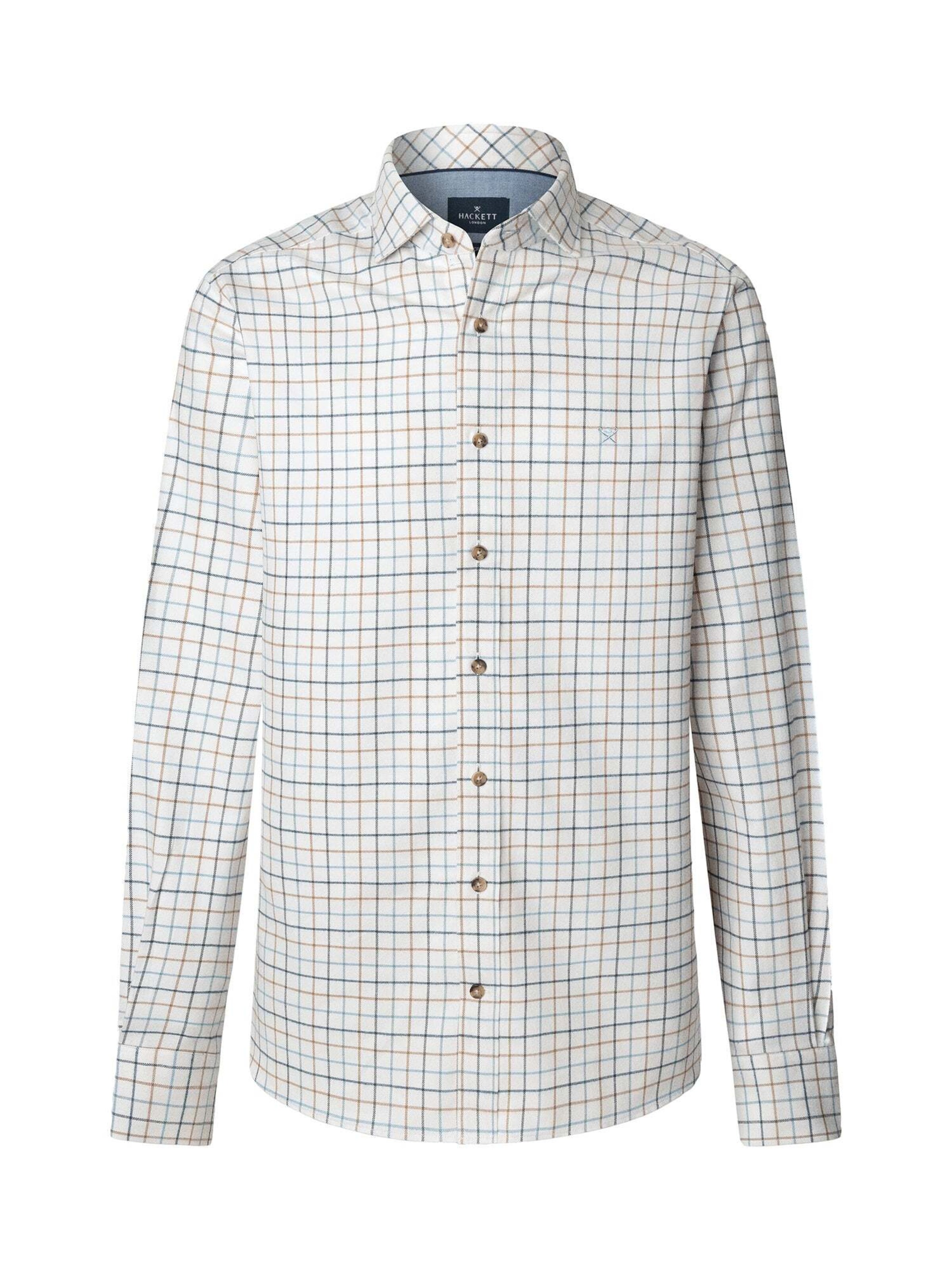 Hackett London Chemise en bleu / bleu foncé / marron / blanc, Vue avec produit