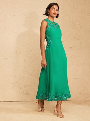Robe love & roses en vert