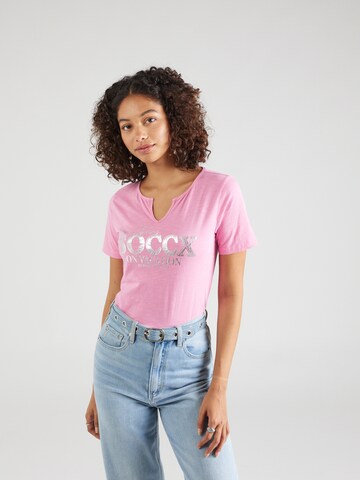 Soccx T-shirt 'Lisbon Stories' i rosa: framsida