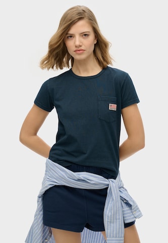 Superdry T-Shirt 'Athletic Essentials' in Blau: Vorderseite