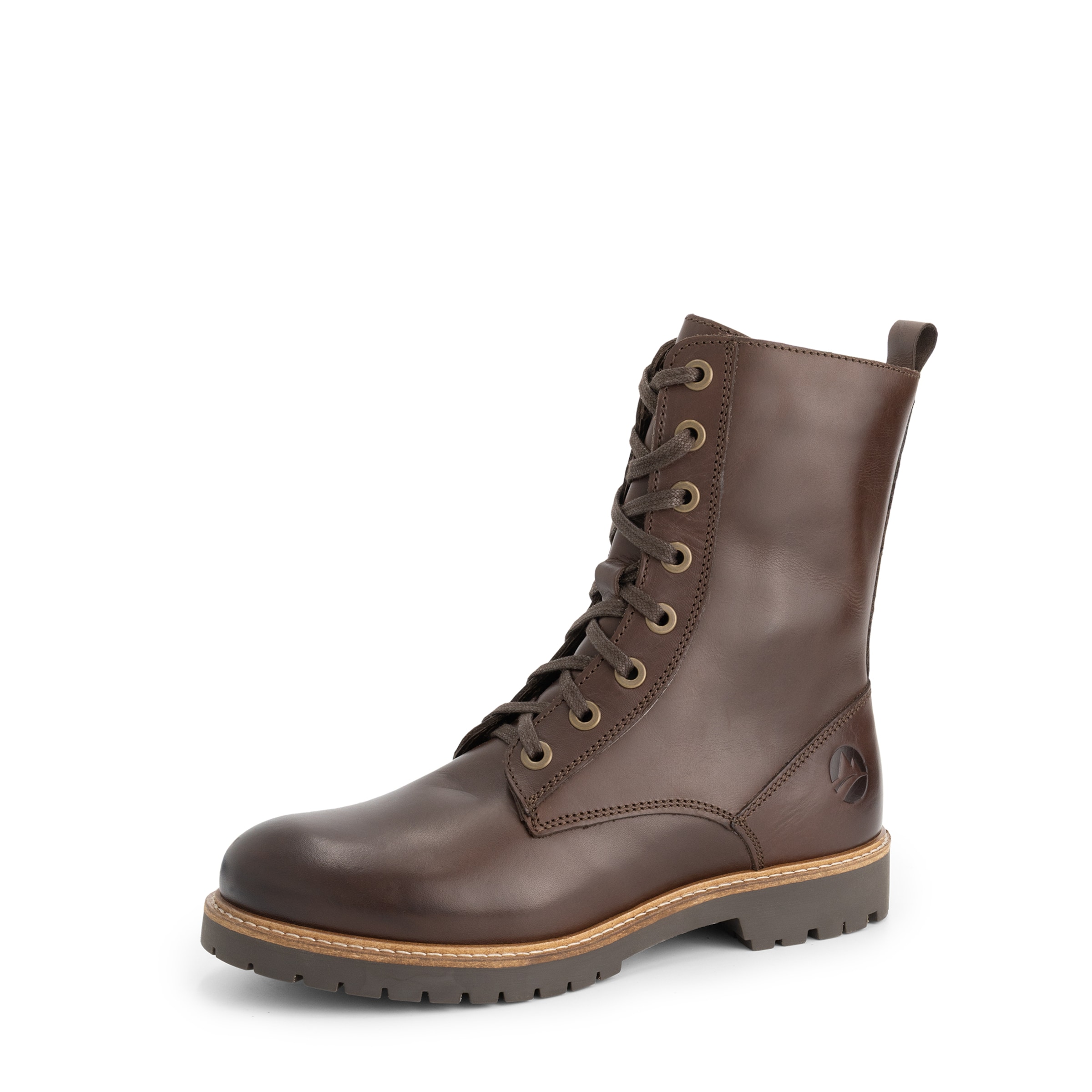 Travelin Lace-up bootie 'Forsol' in Brown: front