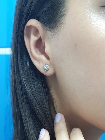 EinStein Diamant Earrings '0,10 Carat Design Diamant Solitär Ohrringe 14 Karat Weißgold' in Gold