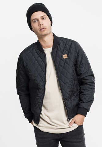 Urban Classics Between-season jacket 'Diamond Quilt' in Black: front