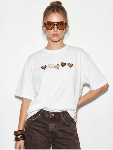 T-shirt oversize Bianco Lucci en blanc : devant