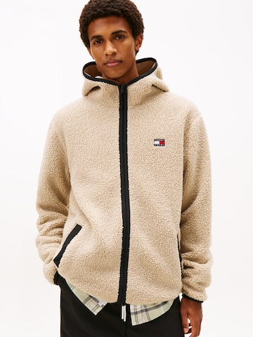 Tommy Jeans Fleecejacke in Beige: Vorderseite