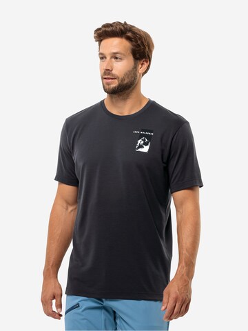 JACK WOLFSKIN Λειτουργικό μπλουζάκι 'VONNAN' σε μαύρο: μπροστά