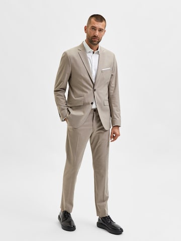 Coupe slim Pantalon à plis SELECTED HOMME en beige