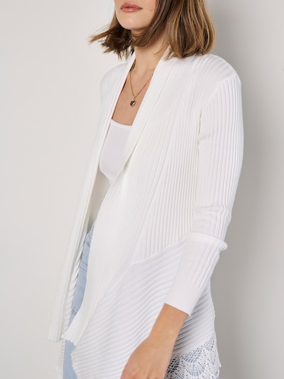Apricot Cardigan ' ' en blanc, Vue avec produit