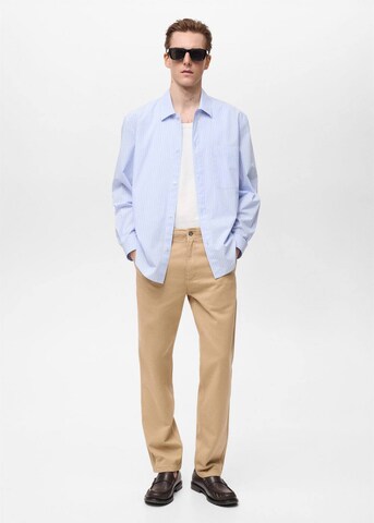 MANGO MAN Regular fit Button Up Shirt 'Banan' in Blue