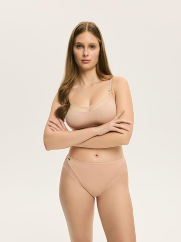 ESOTIQ - Panti 'Taillenslip Blissy, hohe Leibhöhe, Modal Jersey, florales Muster' en beige