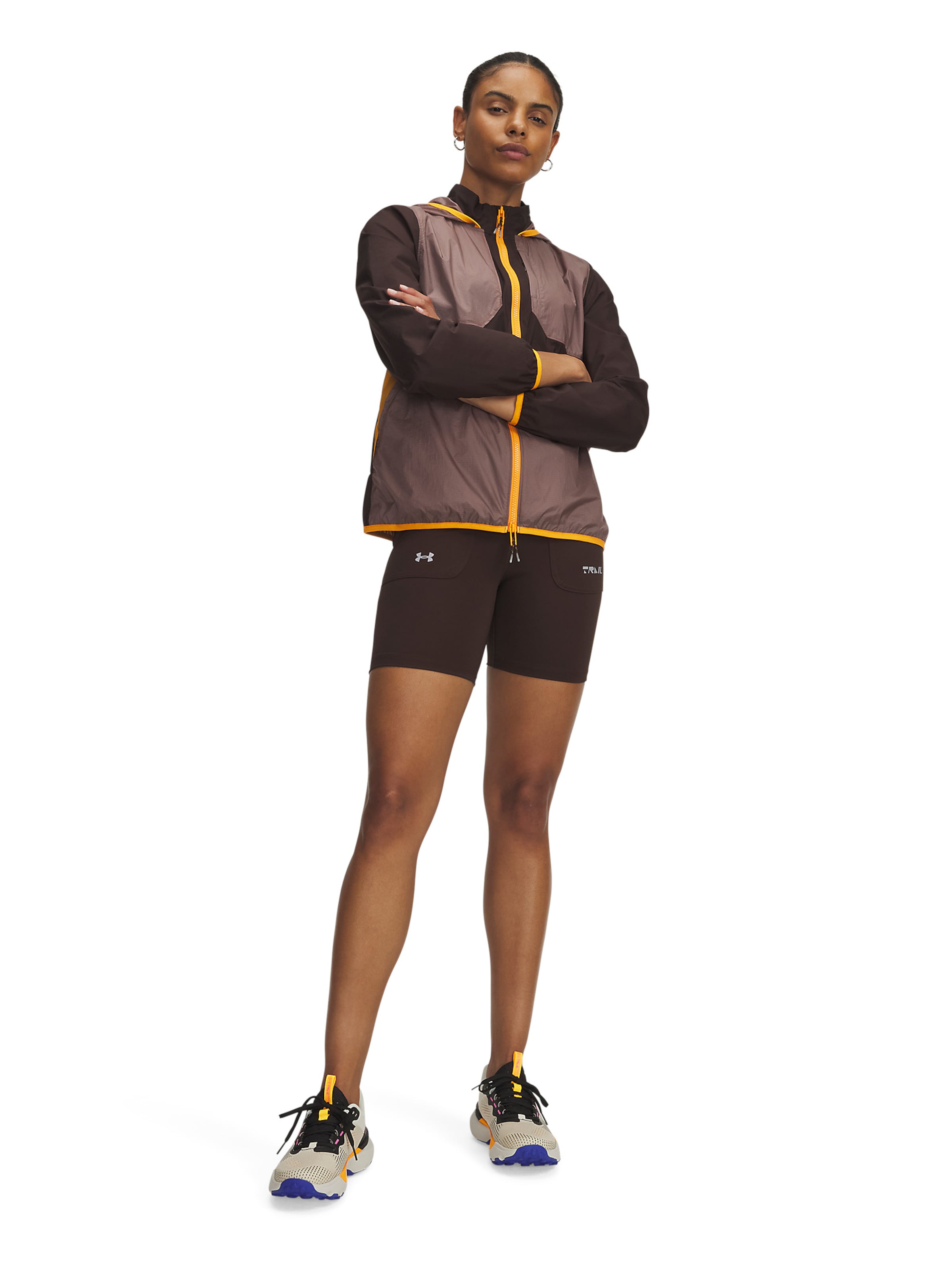 UNDER ARMOUR Skinny Sportbroek in Bruin: voorkant