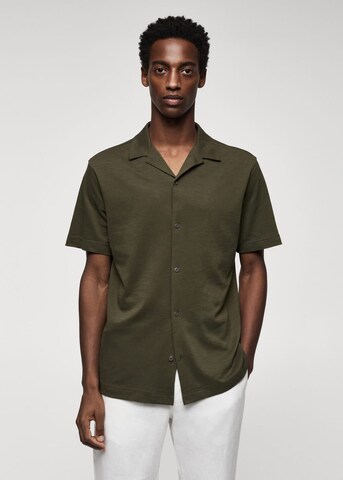 MANGO MAN Regular fit Skjorta 'Bonheur' i grön: framsida