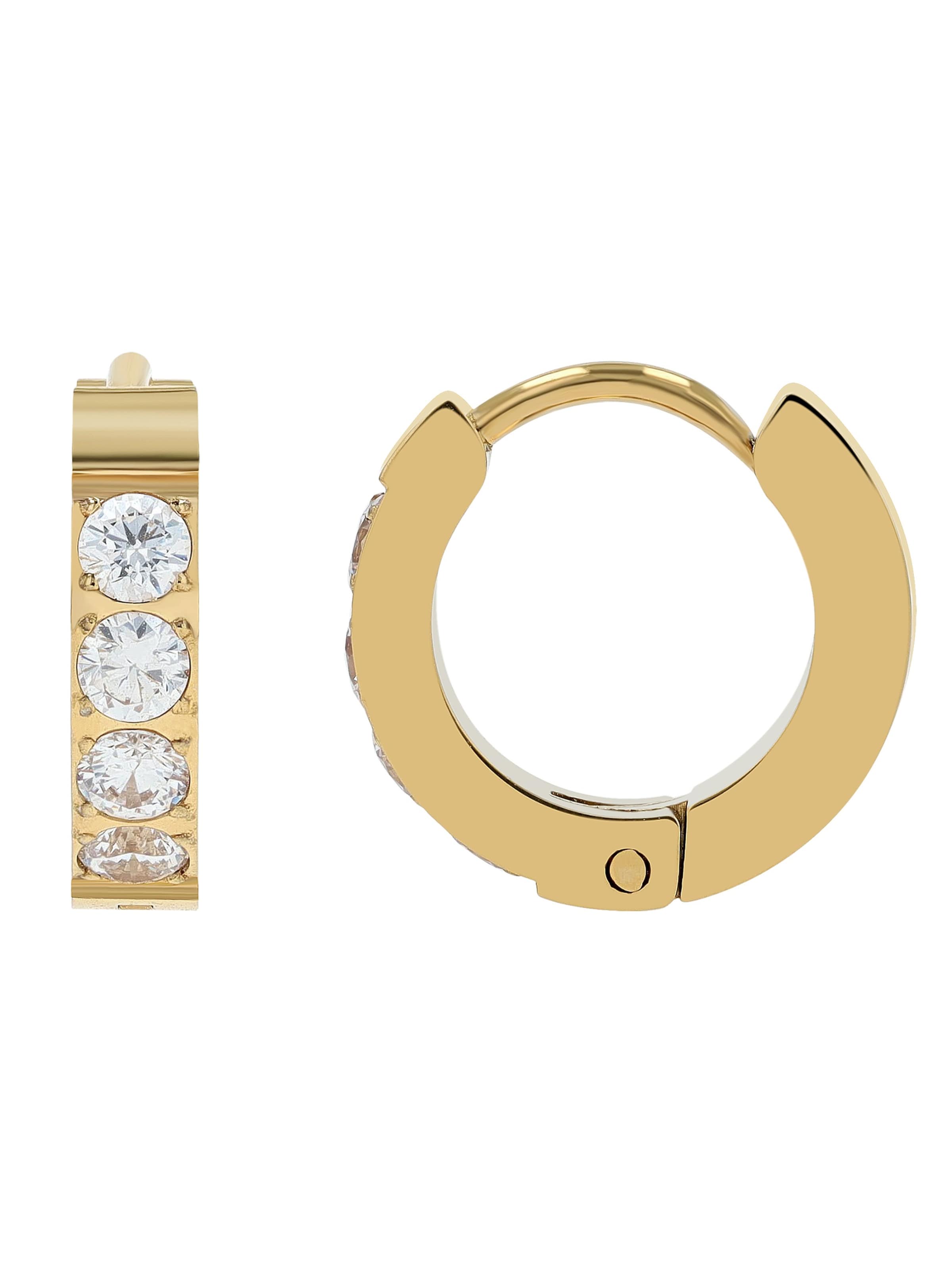 Akzent Ohrringe 'Edelstahl, D: 9 mm | 3 mm breit, Sicher & Robust &'‌‌‌‌‌‌‌‌‌‌ in Gold