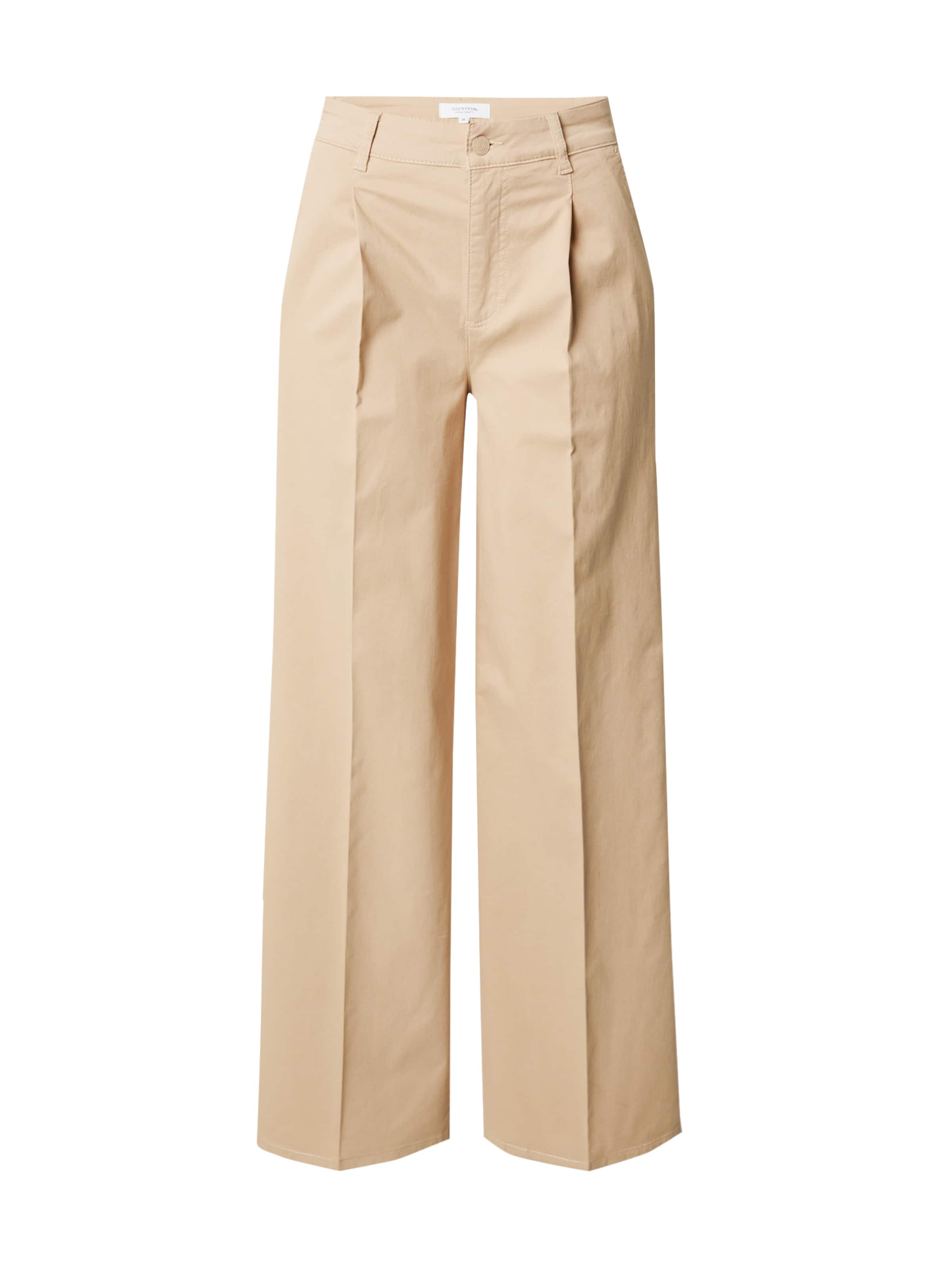 comma casual identity Wide leg Trousers with creases in Brown: front