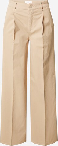 comma casual identity Wide leg Pleated Pants in Brown: front