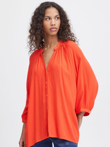 Camicia da donna 'MARRAKECH' di ICHI in arancione: frontale