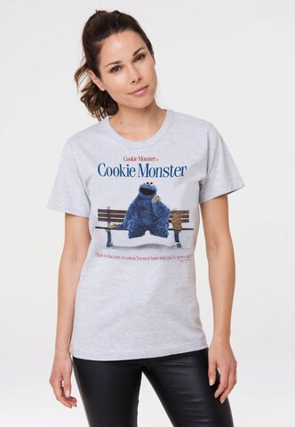 LOGOSHIRT Shirt 'Sesamstraße' in Grey: front
