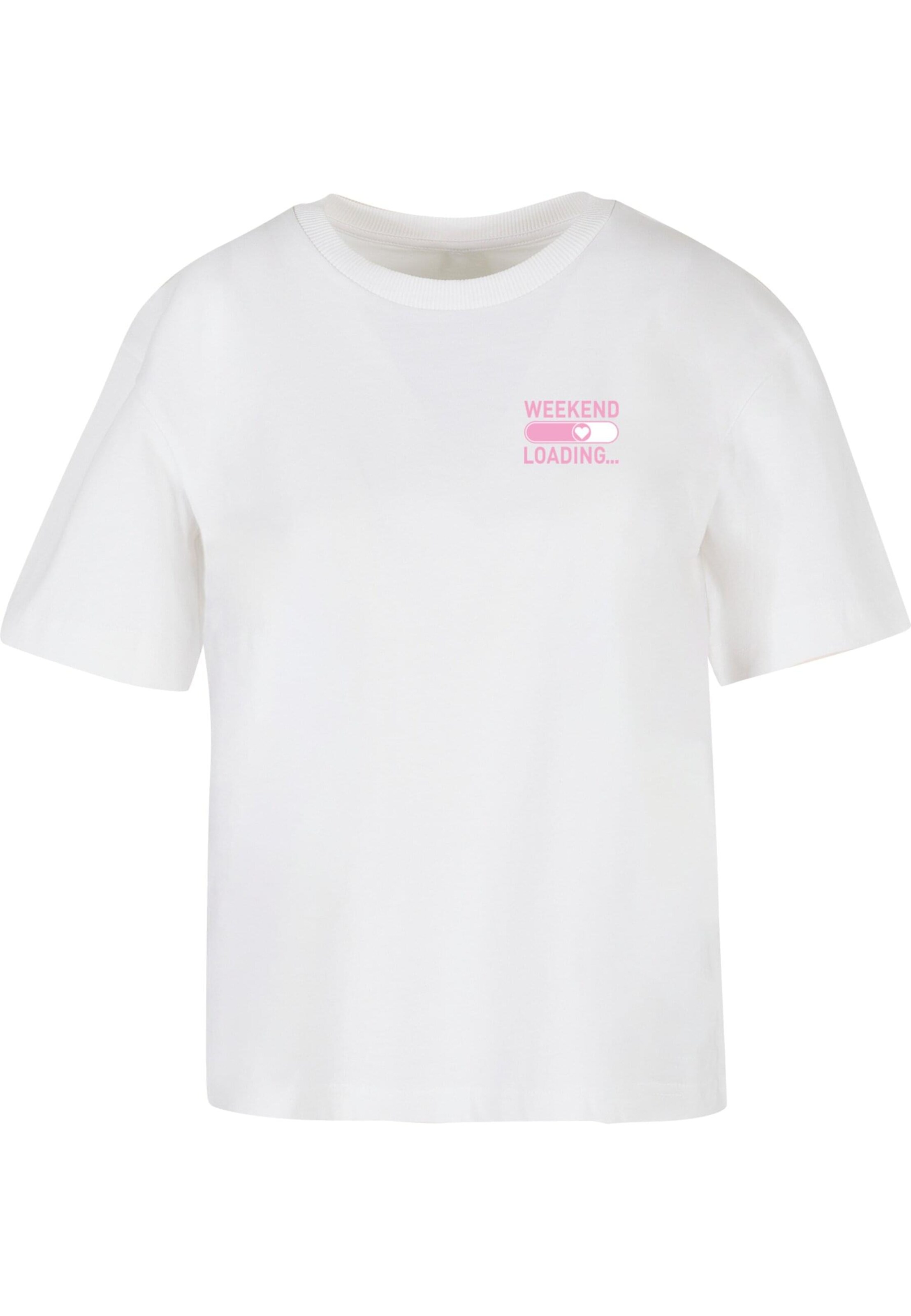 Miss Tee Shirt 'Weekend Loading' in White: front
