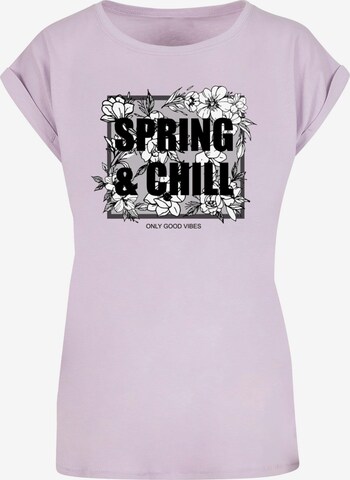 Merchcode T-Shirt 'Spring And Chill' in Lila: predná strana
