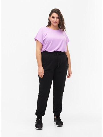 Effilé Pantalon de sport Active by Zizzi en noir