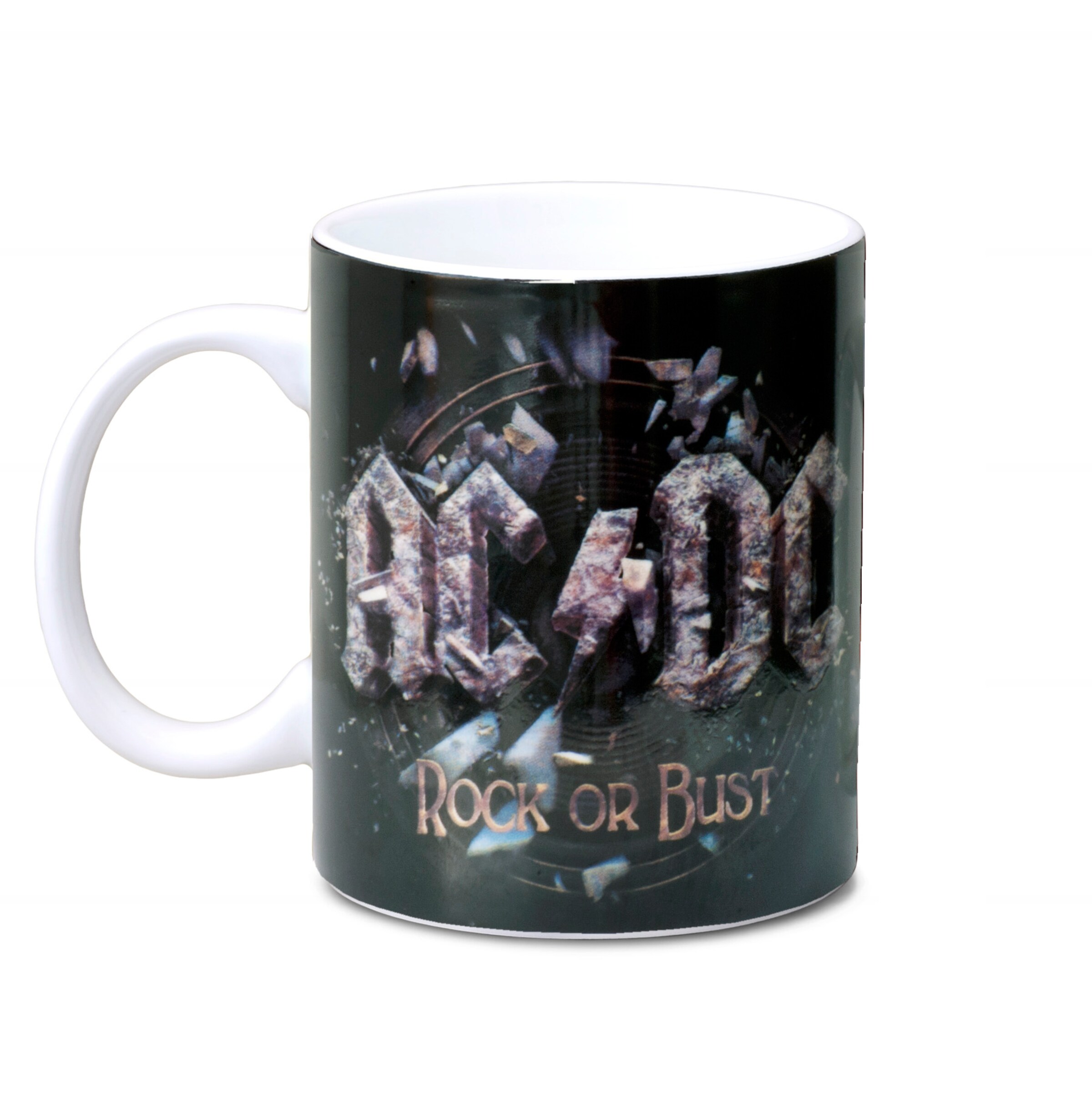 LOGOSHIRT Kop 'AC/DC' in Zwart: voorkant