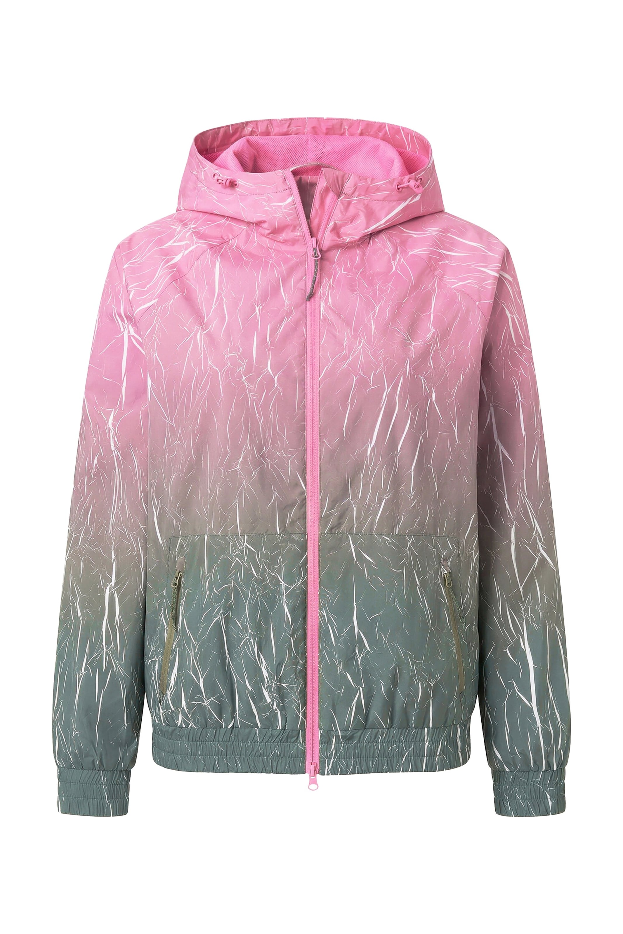 Ulla Popken Weatherproof jacket in Pink: front