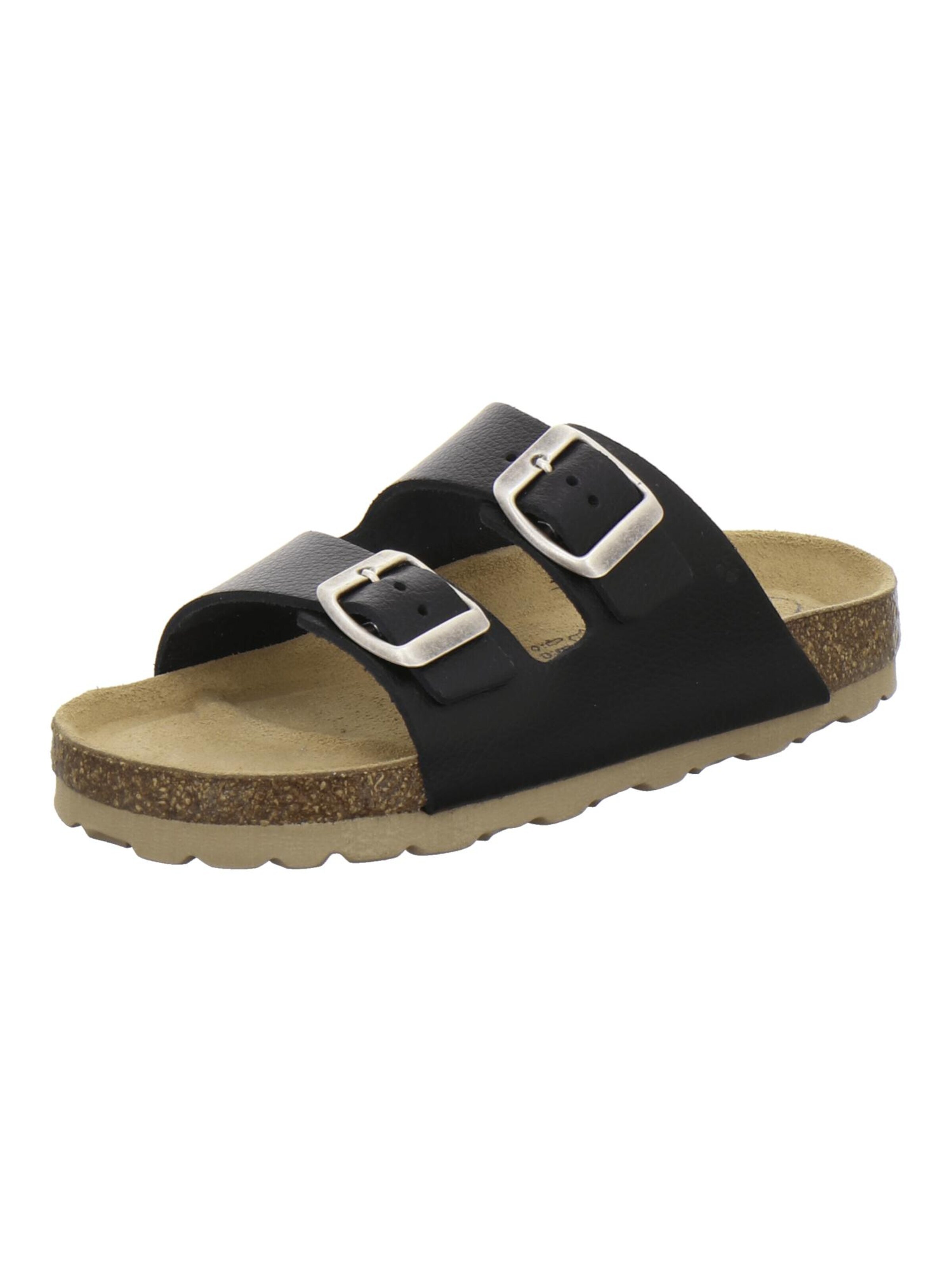 Chaussures ouvertes 'sportliche Kinder-Pantoletten Zweischnaller schwarz' AFS-Schuhe en noir : devant