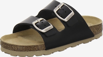 AFS-Schuhe Offene Schuhe 'sportliche Kinder-Pantoletten Zweischnaller schwarz' in Schwarz: Vorderseite
