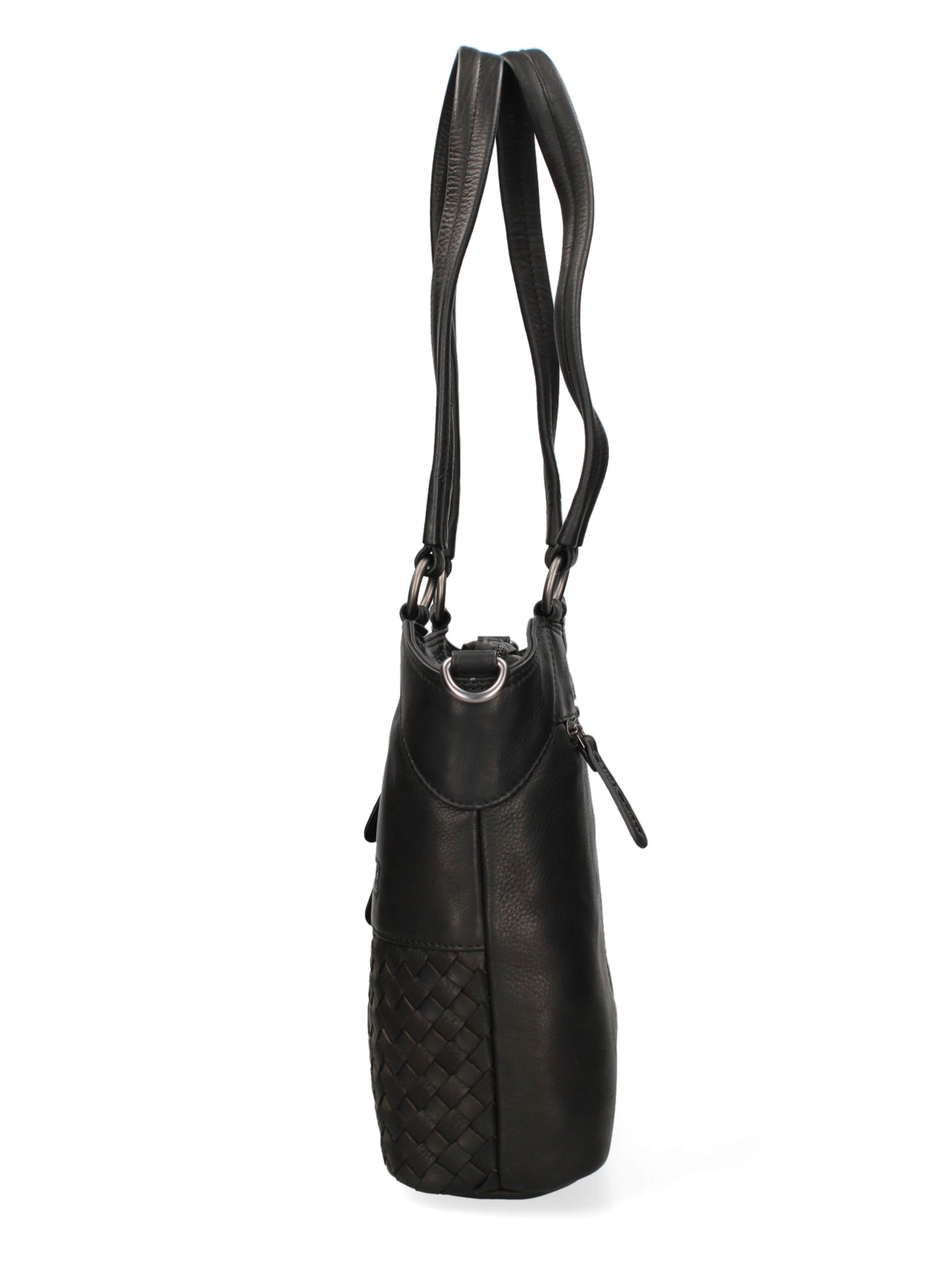 Borsa a spalla 'Borsa a Spalla Uomo Vera Pelle Vitello Ingrassata con Tracolla Regolabile 30x30 cm' di HILL BURRY in nero