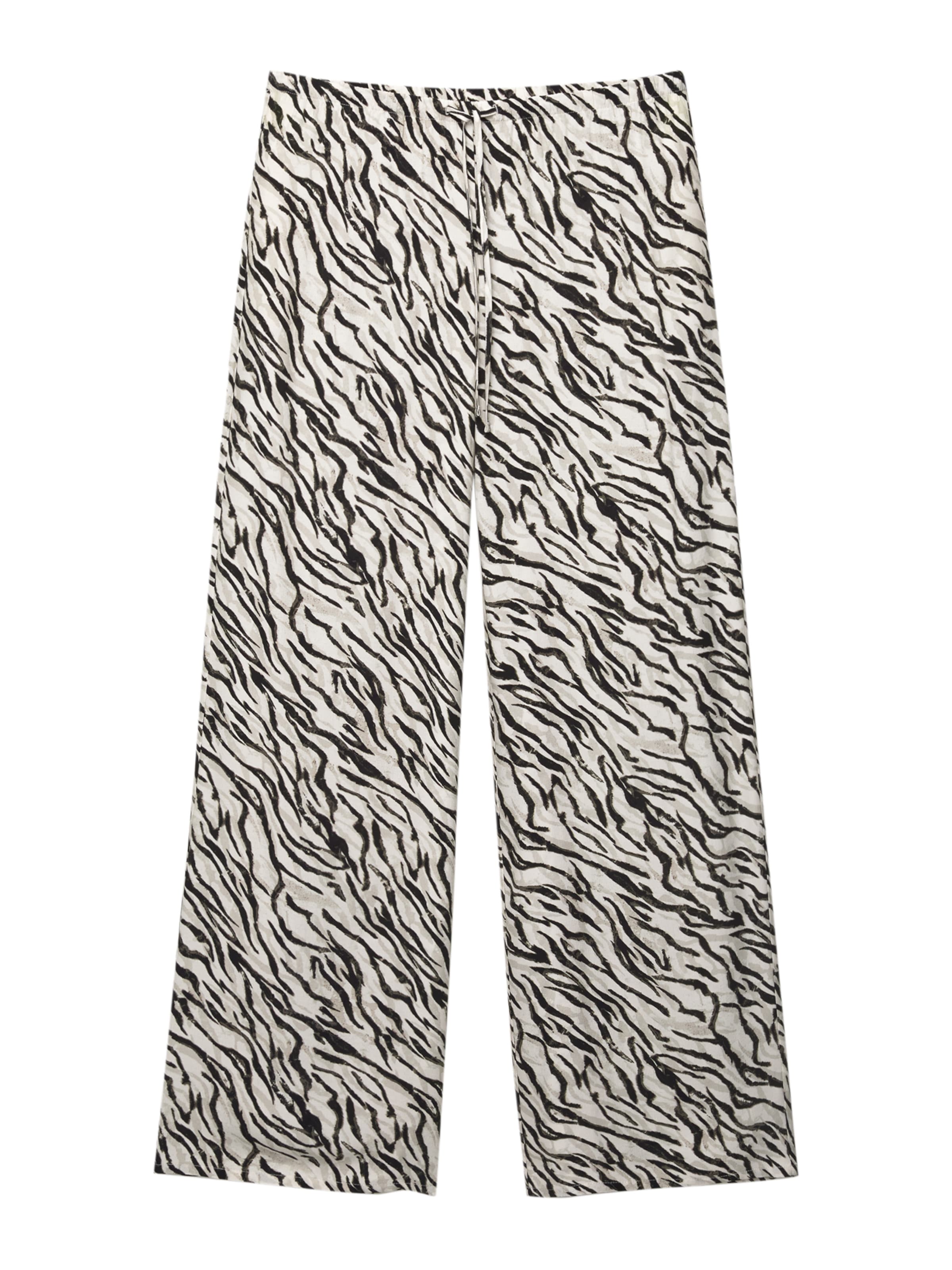 Pull&Bear Široký strih Nohavice - Biela: predná strana