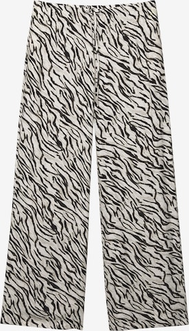 Pull&BearWide Leg/ Široke nogavice Hlače - bijela boja: prednji dio