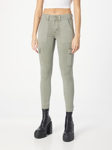 American Eagle Skinny Pleat-Front Pants in Green: front