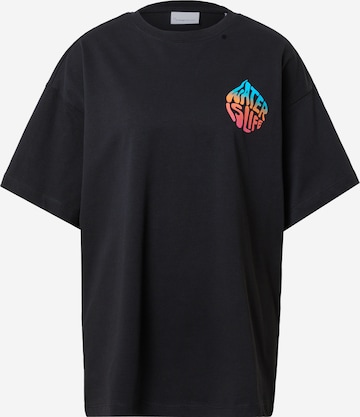 KnowledgeCotton Apparel Shirt 'WATERAID' in Zwart: voorkant