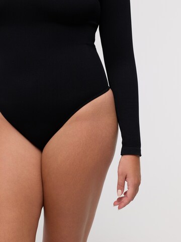 cfab Body 'Ribbed Longsleeve Sculpting Bodysuit with String'‌‌ in Schwarz