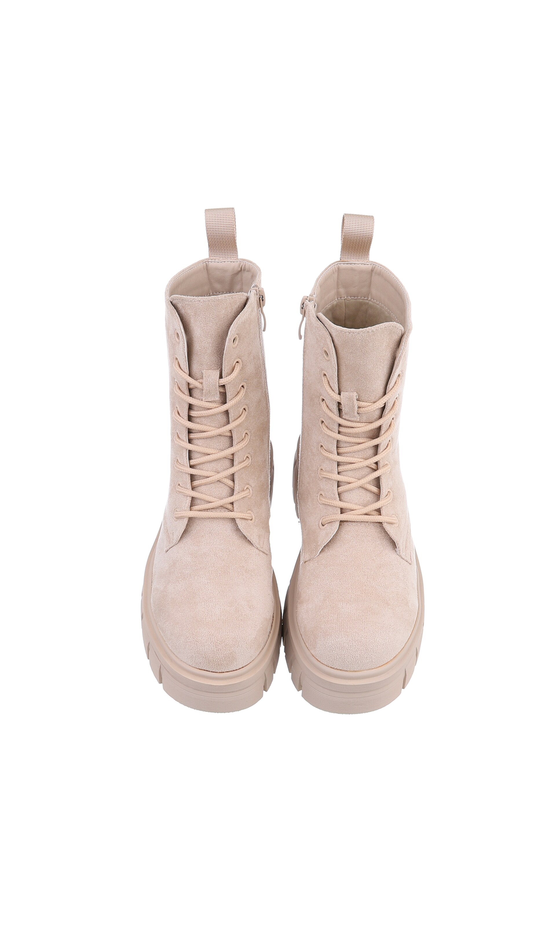 Ital-Design Schnürstiefelette in Beige