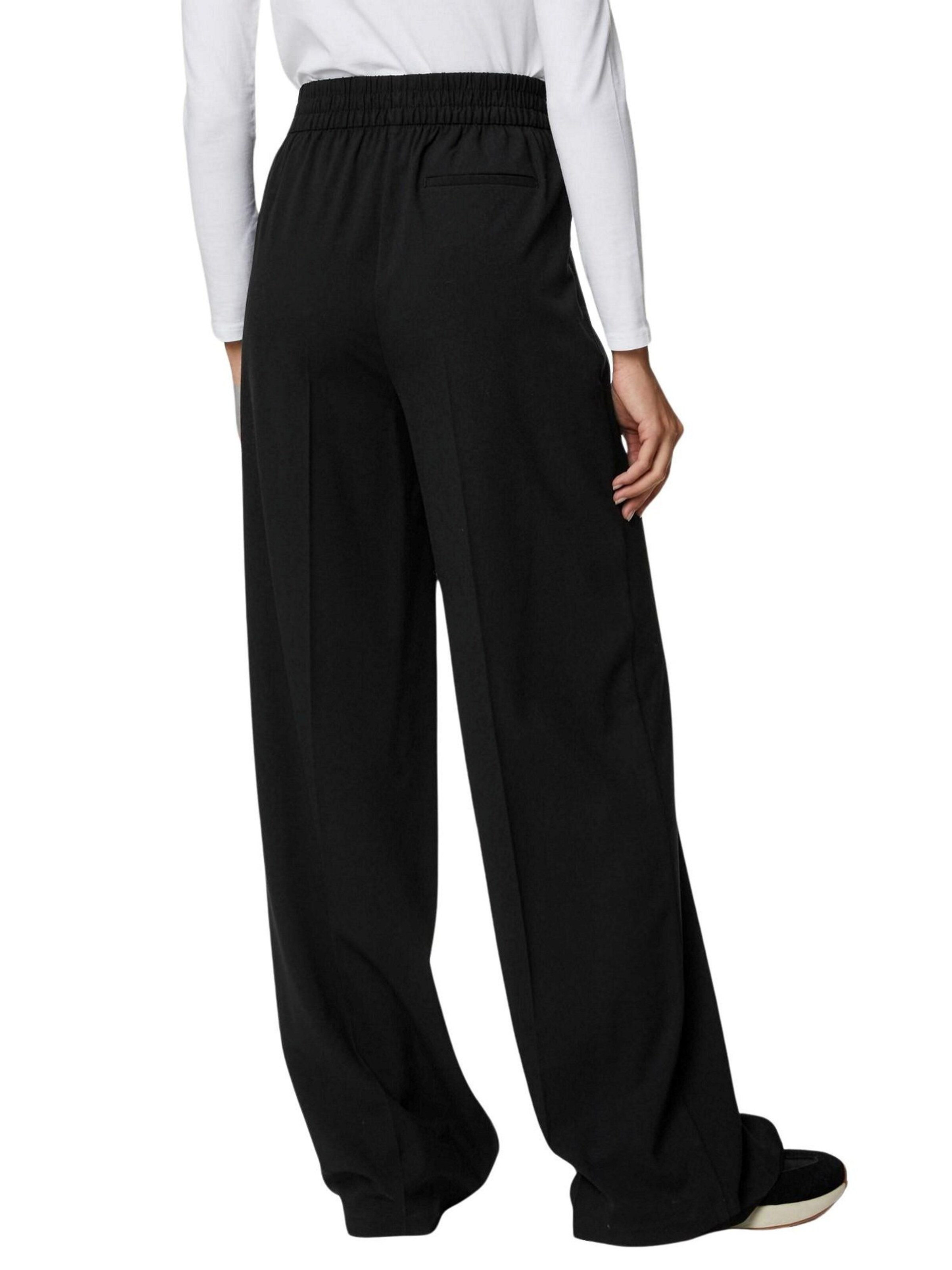 Marks & Spencer Wide leg Pantalon in Zwart