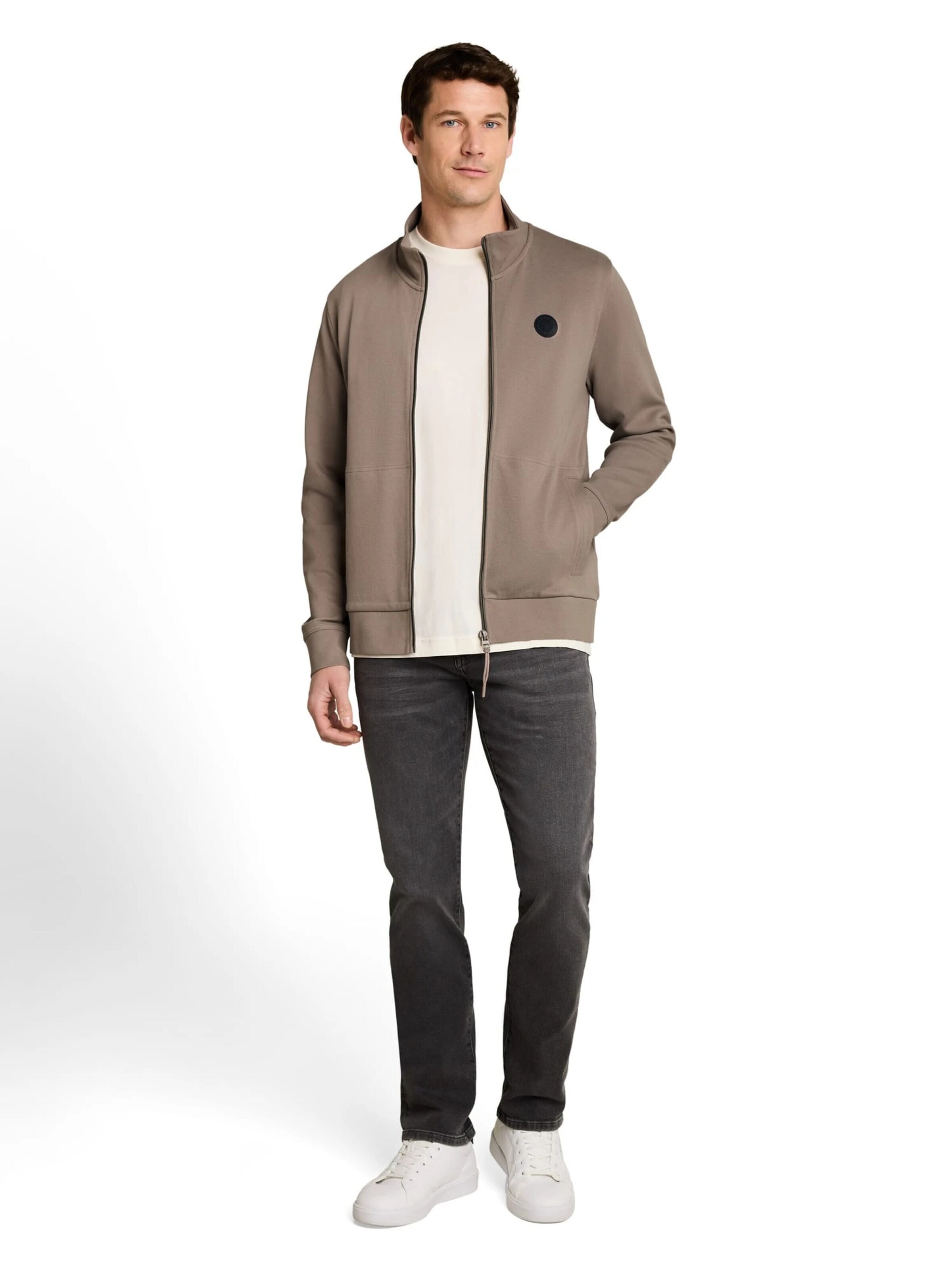 TOM TAILOR Sweat jacket in Grey