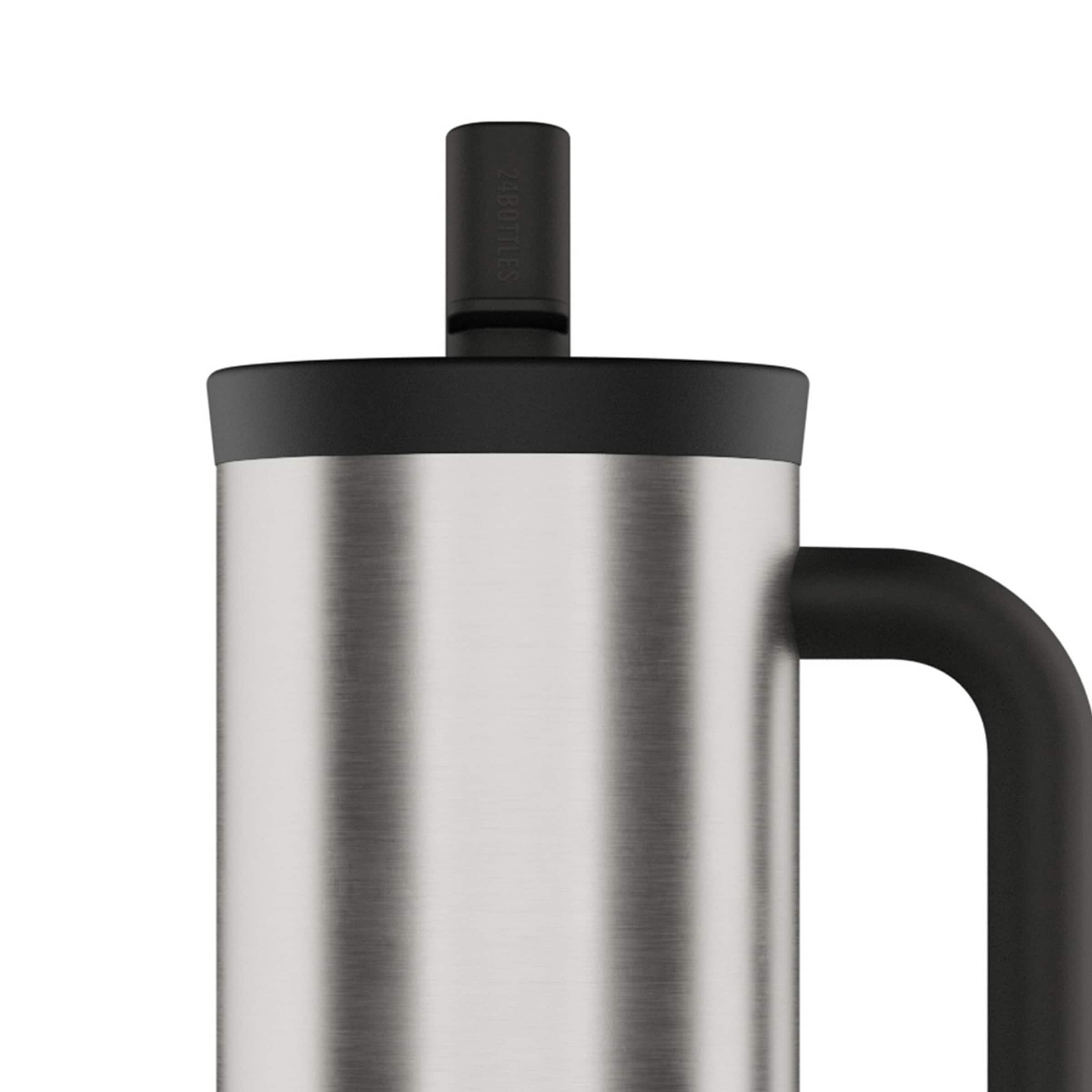 24Bottles Drinkfles 'Straw ' in Zilver