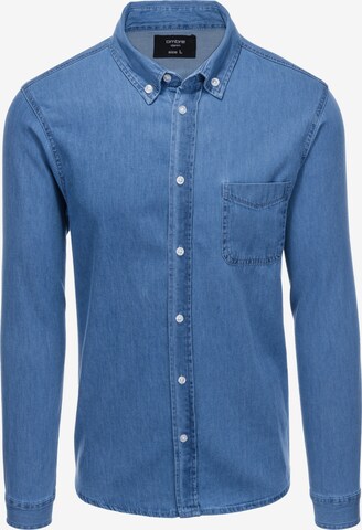 Ombre Slim fit Overhemd 'K568' in Blauw: voorkant