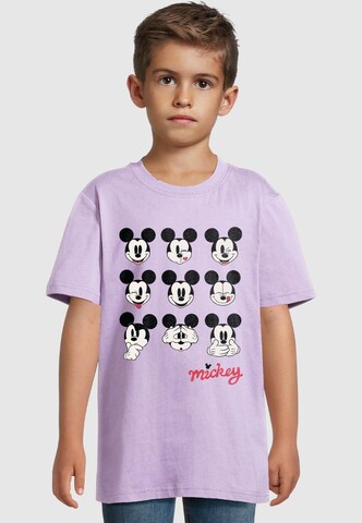 ABSOLUTE CULT Shirt 'Mickey Mouse - Many Faces' in Purple: front