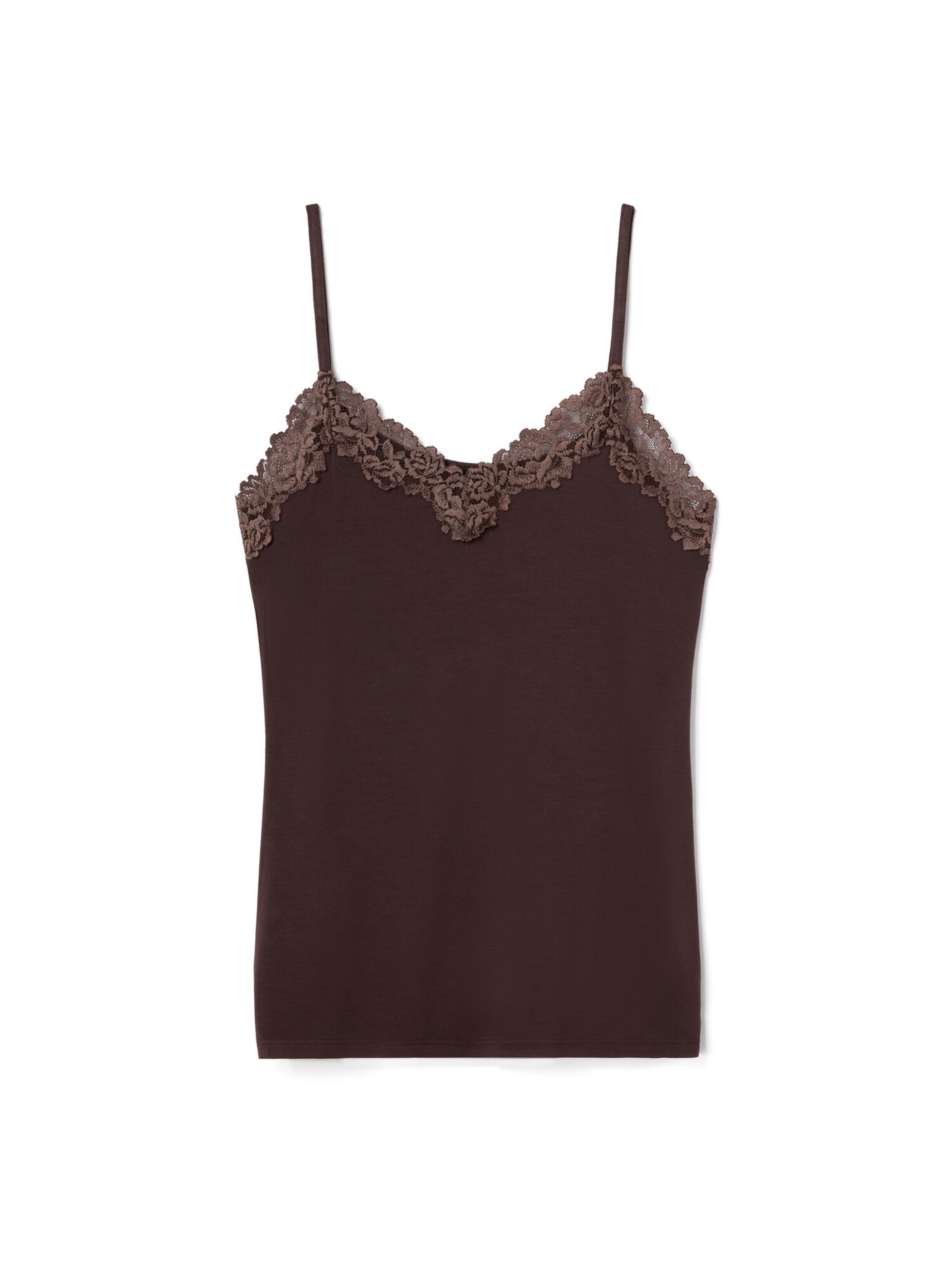 INTIMISSIMI Undershirt 'PRETTY FLOWERS' in Brown: front