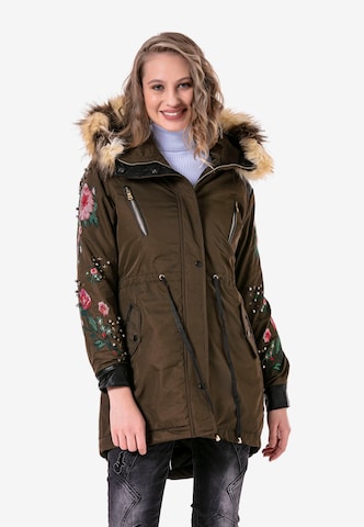 CIPO & BAXX Between-Season Jacket in Brown: front